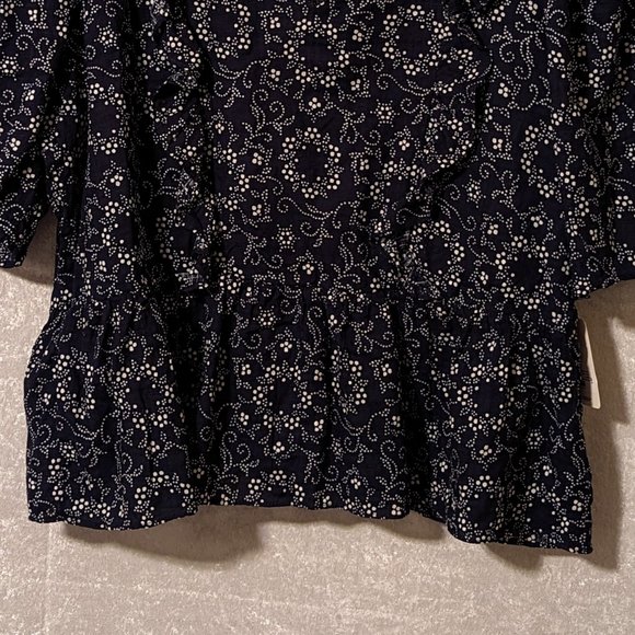 ANA Peplum V Neck Ruffle Top XL - Picture 3 of 14